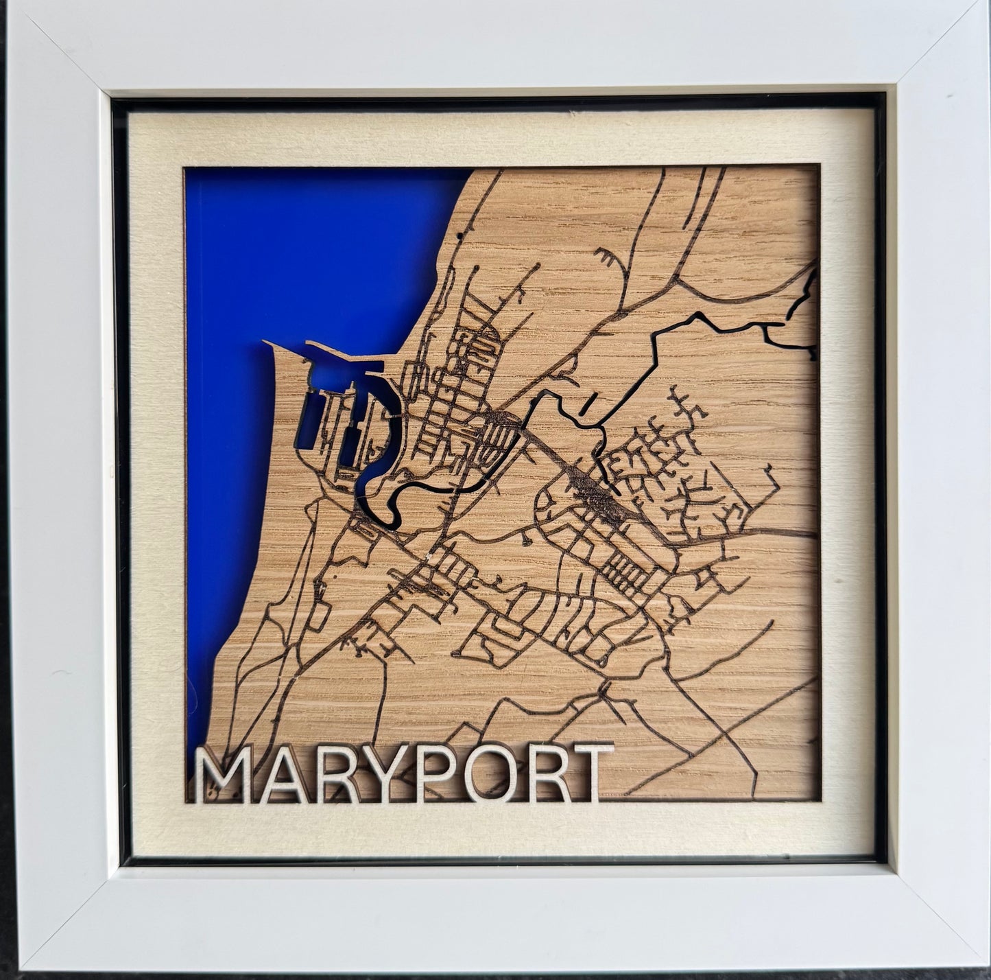Maryport Laser-Engraved Map (6x6)