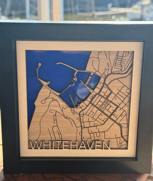 Whitehaven Laser-Engraved Map (6x6)
