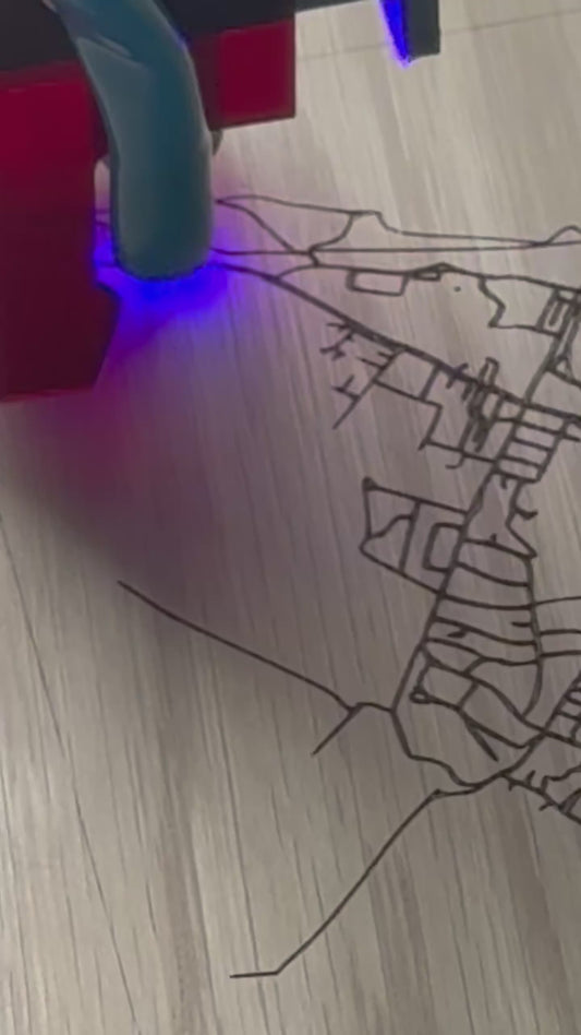 Maryport Laser-Engraved Map (6x6)